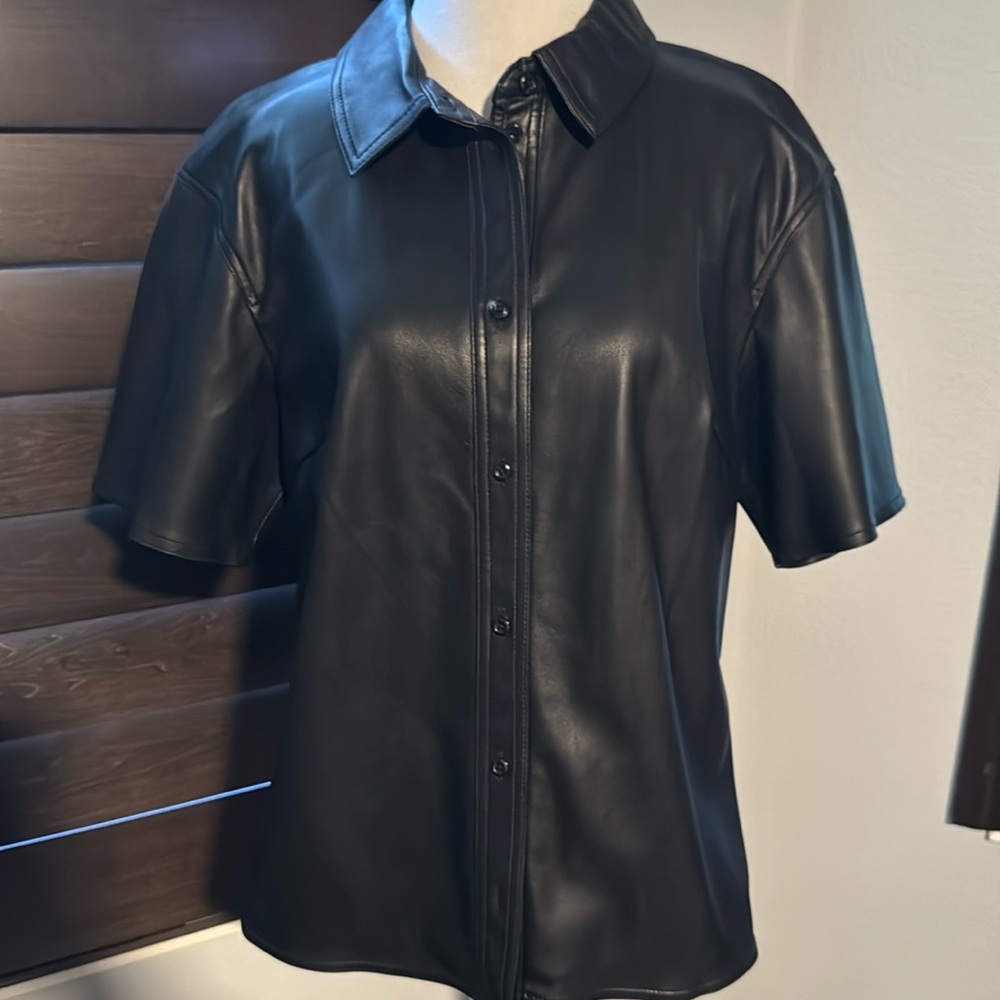 Open Edit short sleeve polyurethane button down